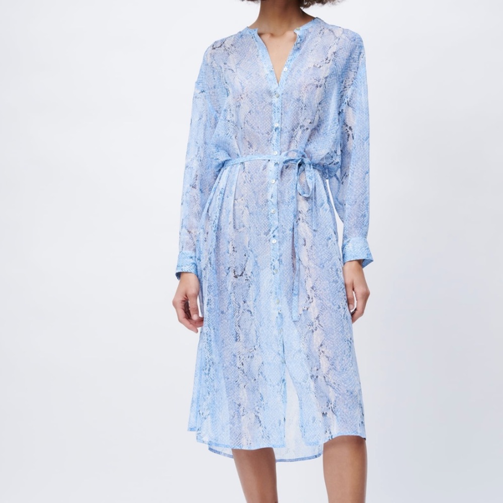 Zara animal print shirt dress